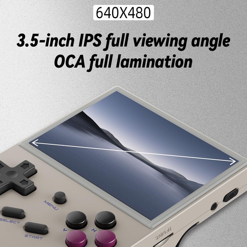 GiipGoop RG35XX 2024 Retro Gaming Consoles with 64GB Card rg35xx Handheld Game Console 3.5 inch IPS Screen Linux System Classic Emulator Hand Held Gaming Console Support HDMI TV Output Gray - Image 3